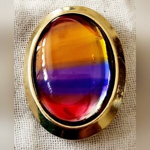 Sarah Coventry Rainbow Oval Brooch/Pin - Vintage